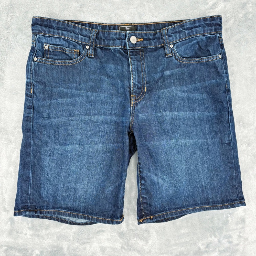 Gap‎ Bermuda Shorts Womens 8/29 Fits 31x8 Dark Wash Denim Stretch Preppy Summer